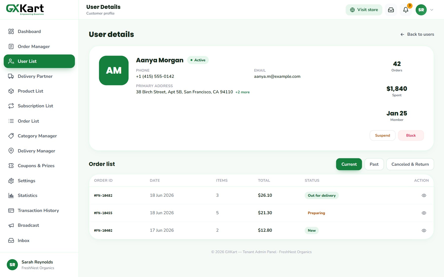 Customer profile