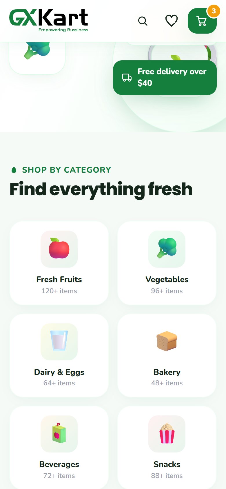Customer app home